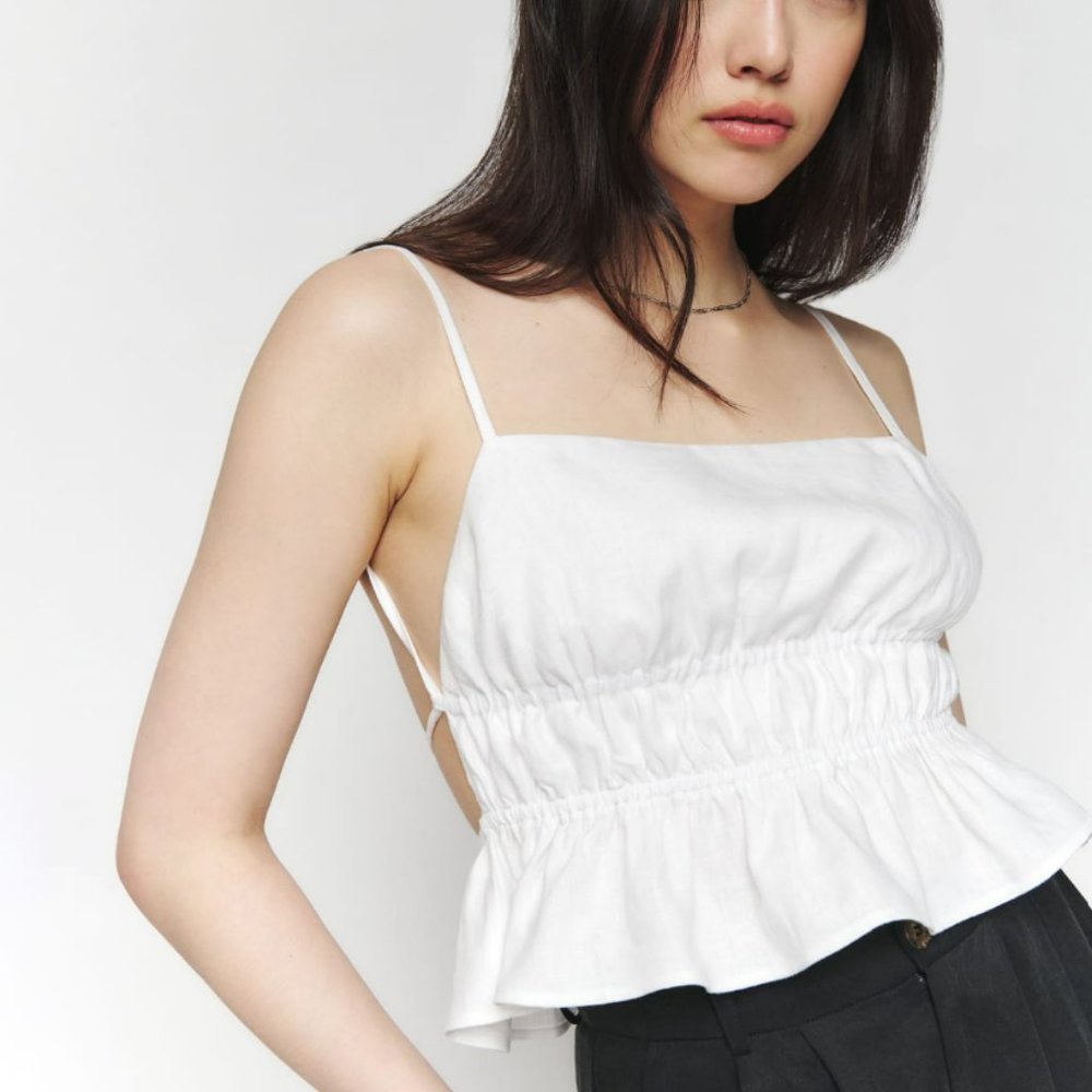 Reformation Pollie Linen Top | Size S